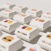 White box with logo print