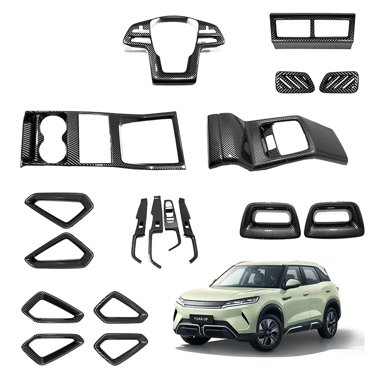 إكسسوار داخلي لـ BYD Yuan up EV Atto 2 إكسسوارات LHD RHD ABS نمط ألياف الكربون زينة الزخارف قطع داخلية للسيارة