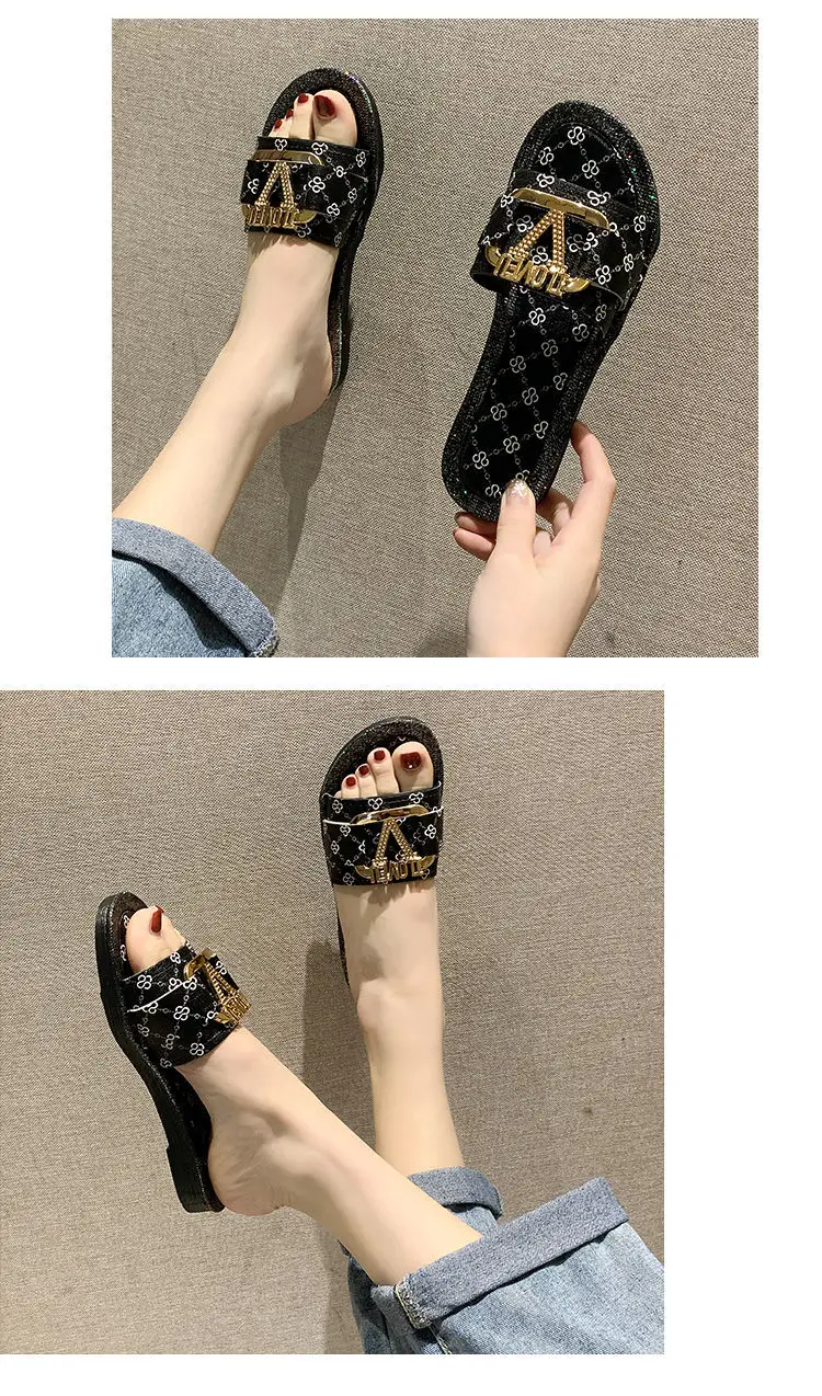 Pakistan Ladies Black Fabric Grass Sandals Women Gleter Commercial ...