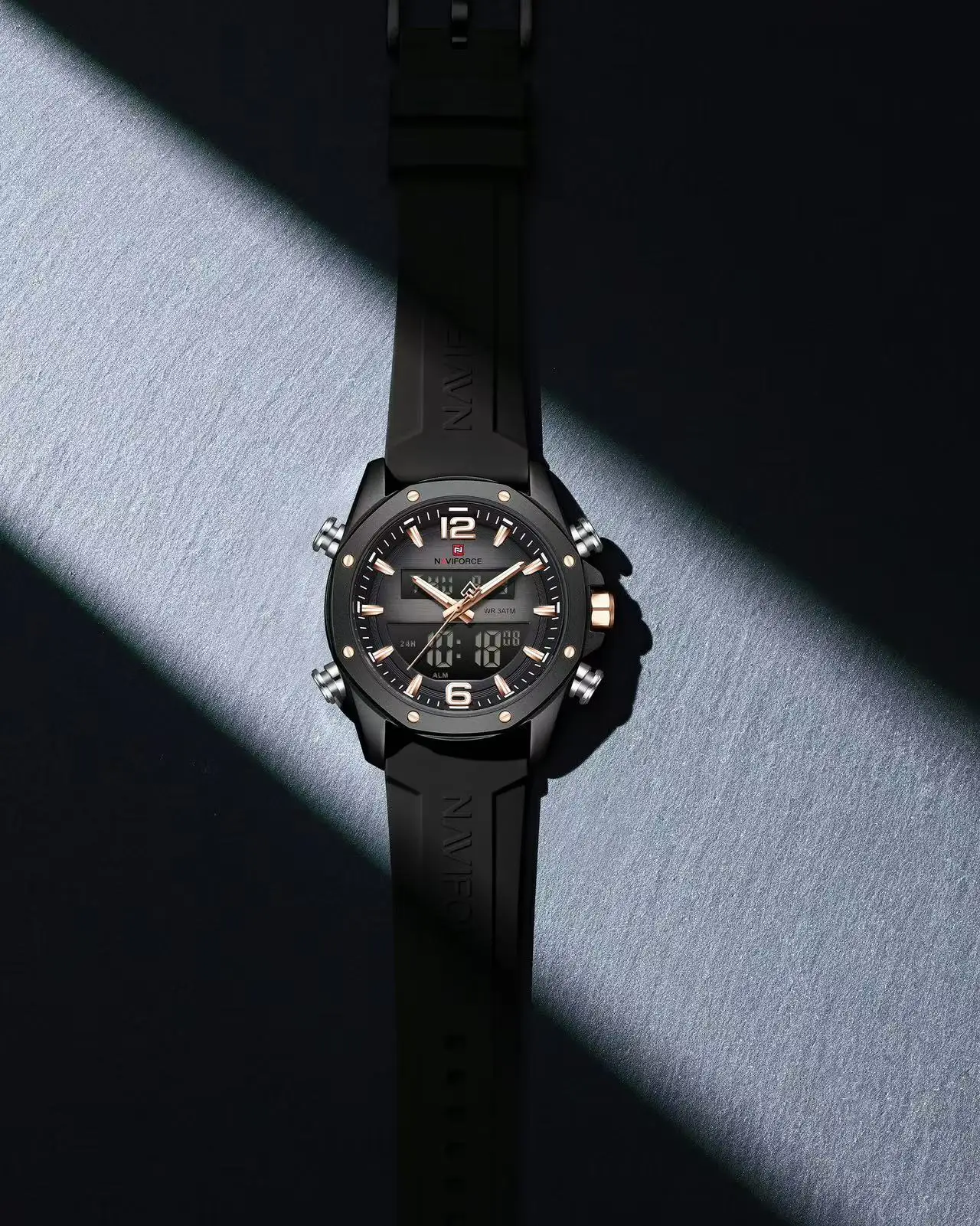 NAVIFORCE 9264 Men's Watch Luxury Top Brand Multifunction Chronograph Watch Men Auto Date 3ATM Waterproof Man Clock Gift Watches