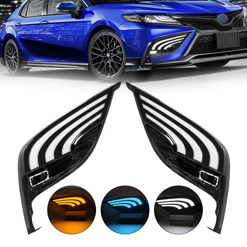 Dual 3 Colors Led Fog Lights DRL for Toyota Camry SE 2021 Daytime Running Lamps