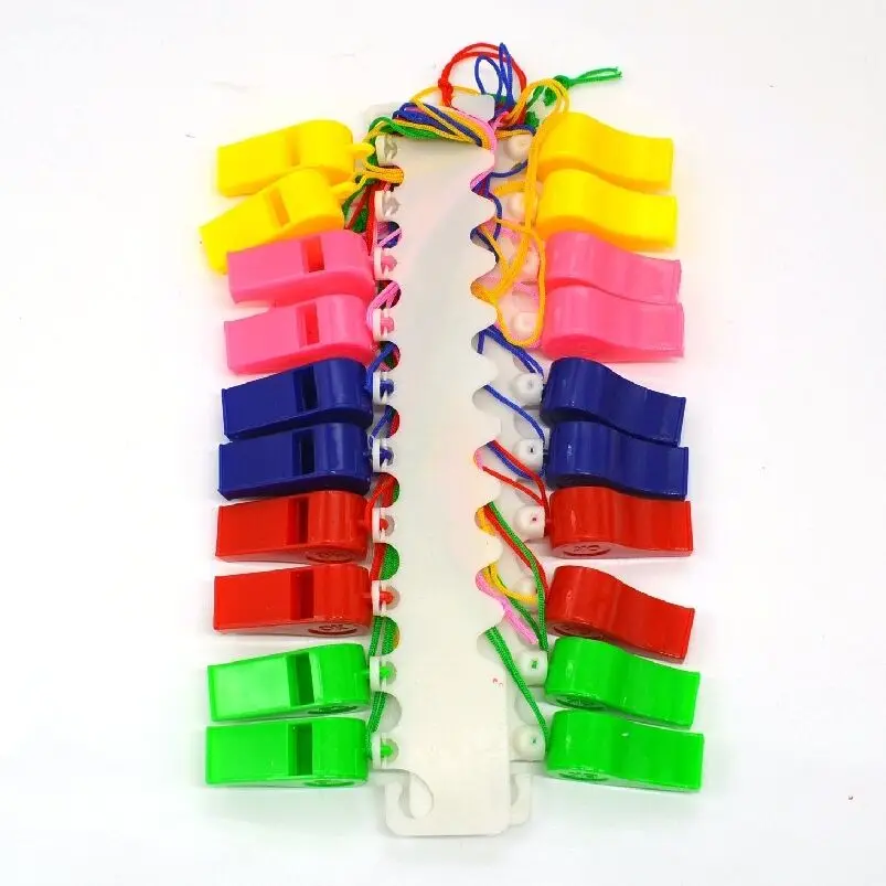 Wuuycoky Set Da 60 Fischietti Con Cordino In Plastica – Colori Assortiti, Lunghezza Cordino 540 Mm, Ideali Per Feste E Attività - 2