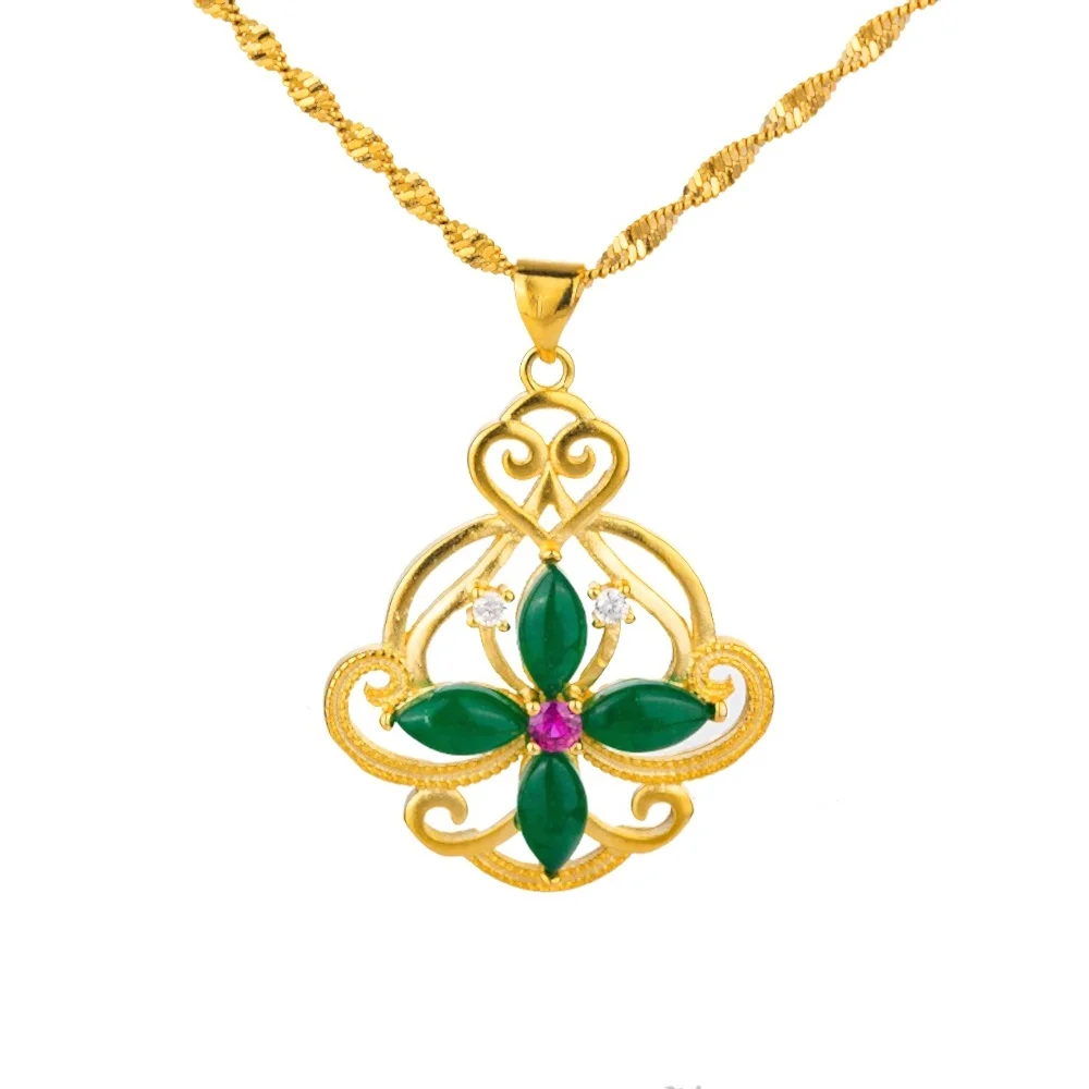 Brass Alloy 18k Gold Plated Green 