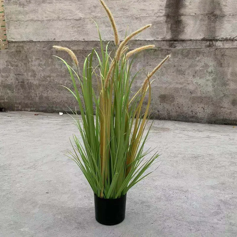 Современное искусственное украшение в горшках для отеля искусственная луковая трава искусственный цветок бонсай