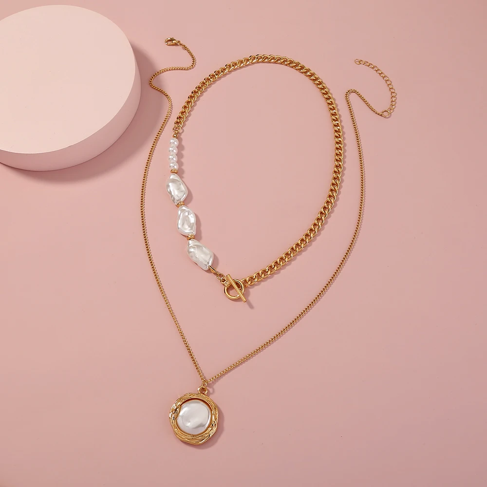 Dainty Baroque Pearl Joint Cuban Link 