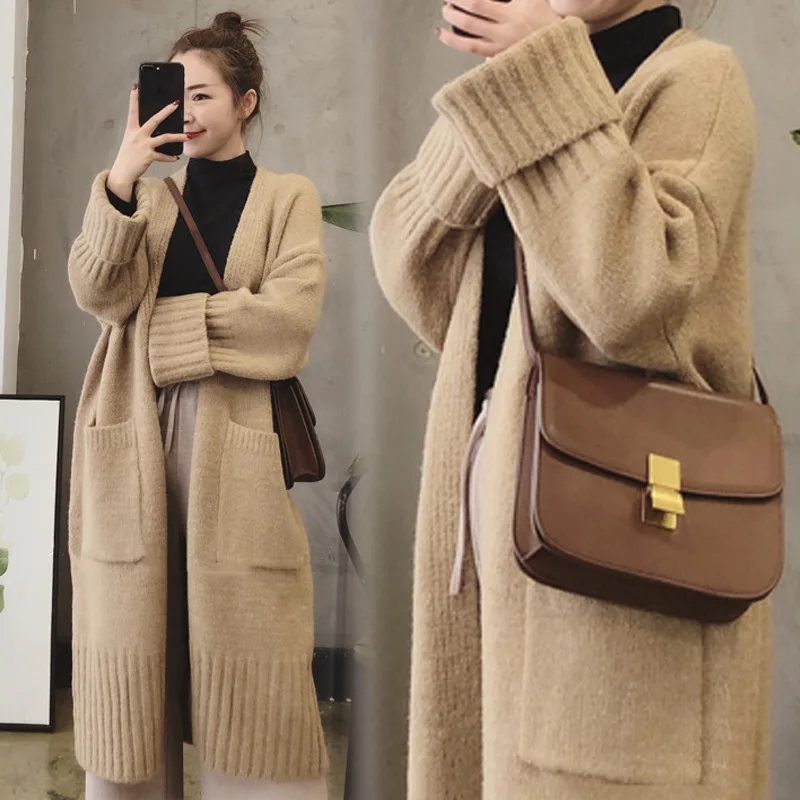 Autumn And Winter New Korean Women's Loose Thickened Knit Cardigan ...