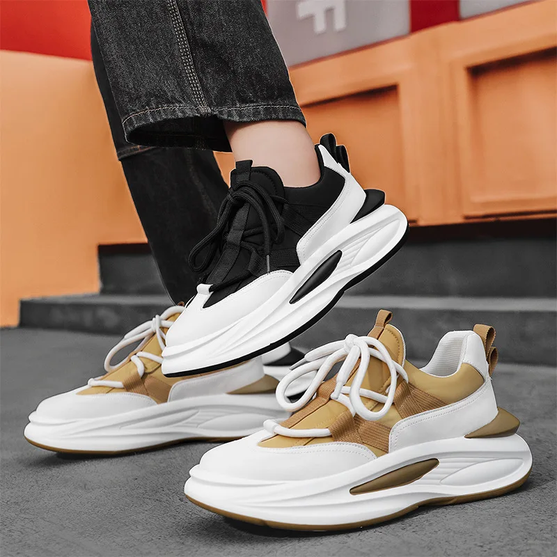 Men's platform sneakers exploded outdoor dad shoes Breathable style casual shoes