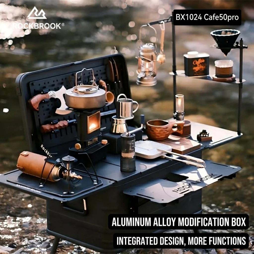 Rockbrook Camping Storage Box - Small Foldable Aluminum Coffee