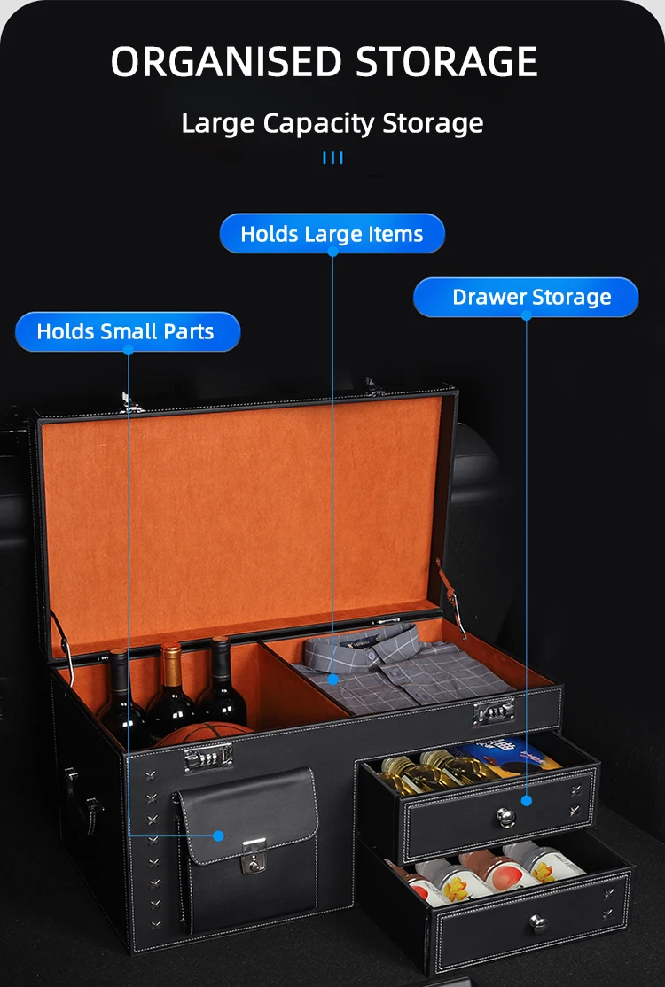 Trunk Organizer Cover Heavy Duty Folding Storage Basket Car Trunk