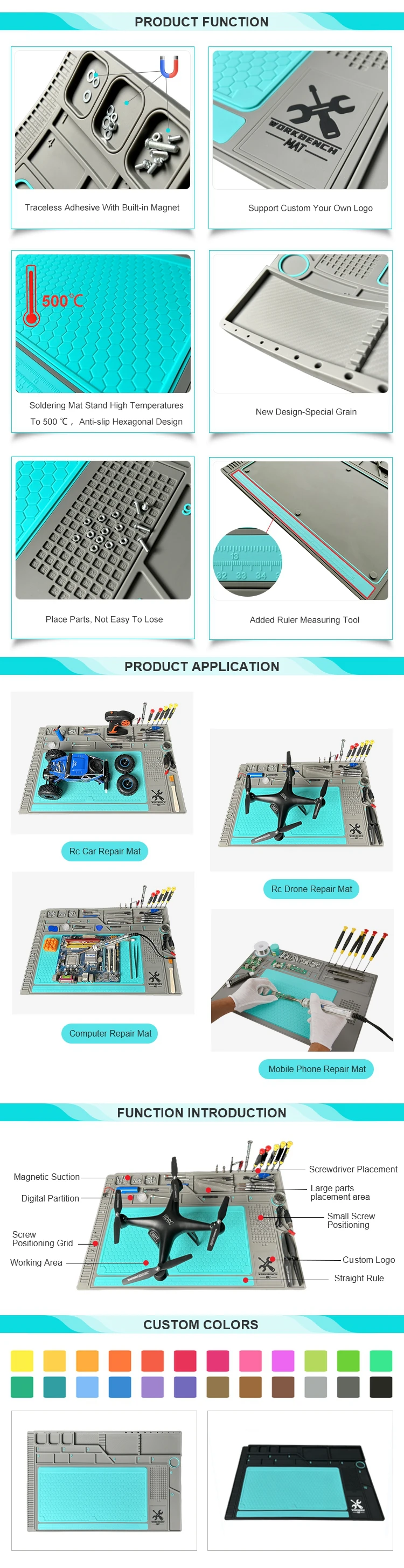 Custom ESD Mat - Non-Slip Silicone Maintenance Platform for Repair ...