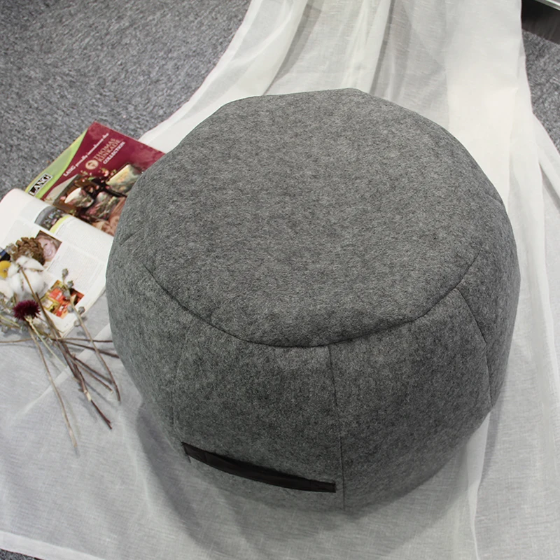 Custom Living Room Popular Portable Beanbag Pouf Beds Ottoman Round Decor Stool