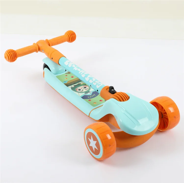 EU Warehouse Portable Kids Kick Scooter Push Electric Luminous Wheel Boys Girls Gift Baby Skateboard for Child E Foot Scooter