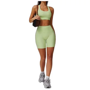 Reliable Supplier's Minimalist Fitness Gym Set Squat-Proof Shorts Elastic Breathable Design Solid Print Waist Logo Sustainable