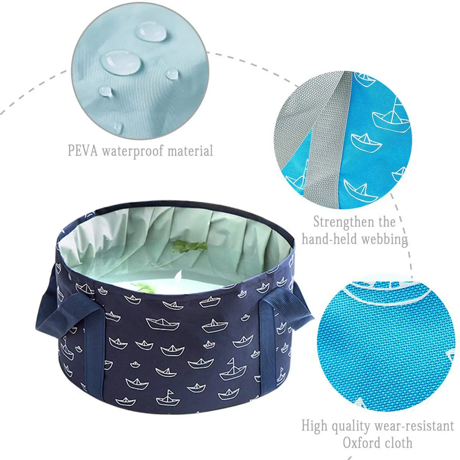 Multifunctional 25L Collapsible Water Bucket Travel Foot Bath Tub Outdoor Camping Custom Logo Wash Basin Plastic Cloth Material