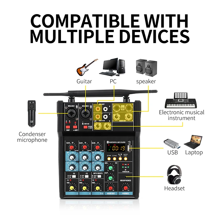 High Feedback Amplifier with Mic Auto Talkover Made in China Metal Shell