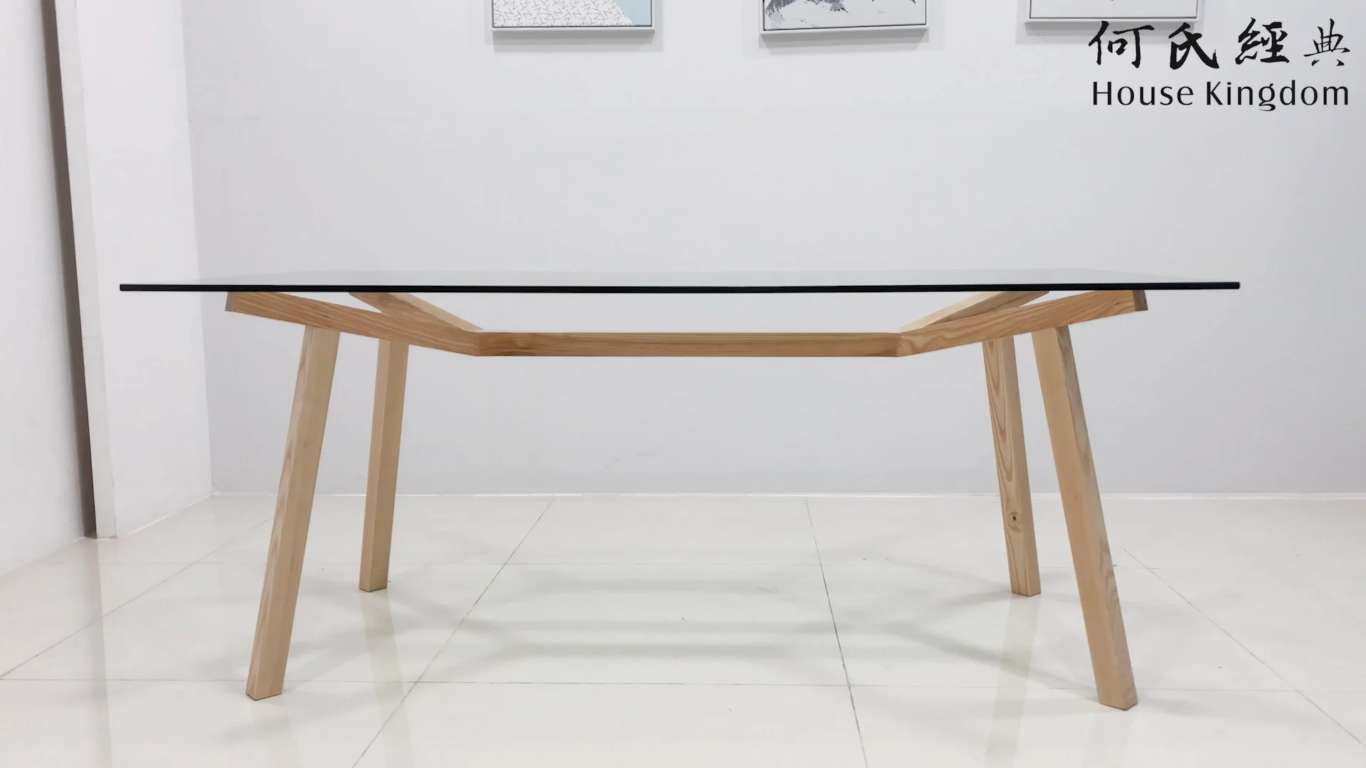 Wooden Frame Glass Top Dining Table - Buy Wooden Dining Table With ...