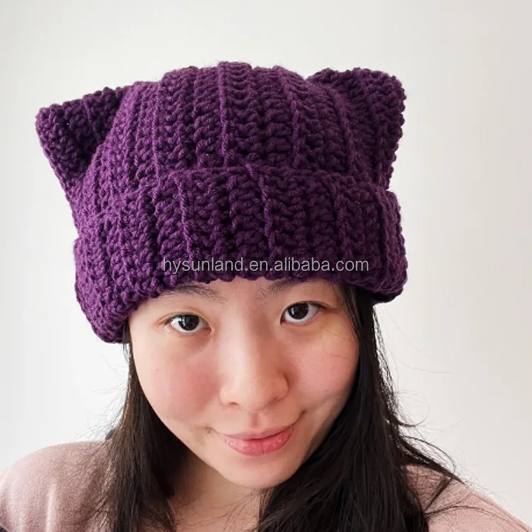 F-9791new Trendy Cute Cat Ear Beanie - Fun & Warm Winter Hat