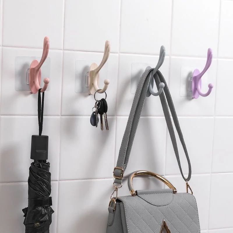 12.5cm strong Traceless color coat and hat novelty hooks Nail free hole free bathroom hanger hanging manufacture