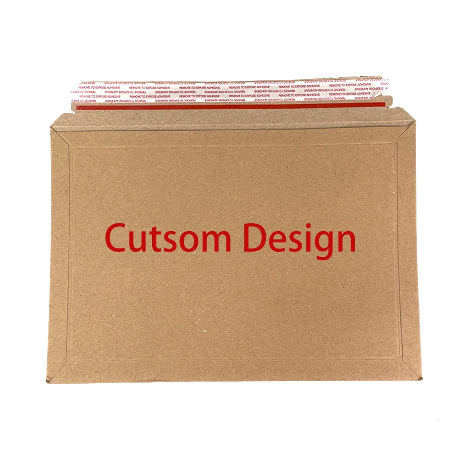 Customized Rigid File Big Brown Kraft Paper Cardboard Shipping Envelope with Self Adhesive