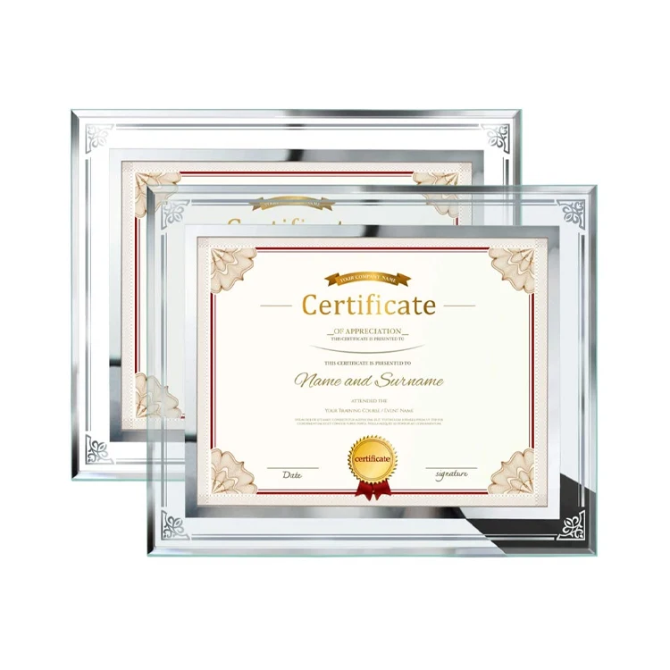 Mirror Glass Certificate Frame Document Frame8.5x11 Inch Buy Glass