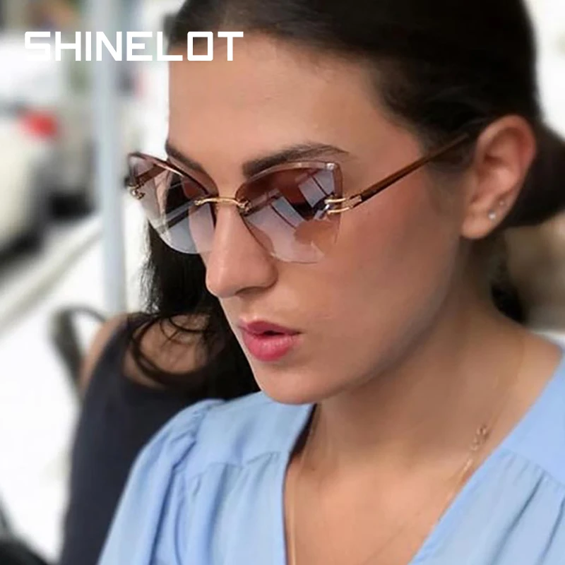 MS 93301 Fashion Diamond Cutting Women Cat Eye Sunglasses