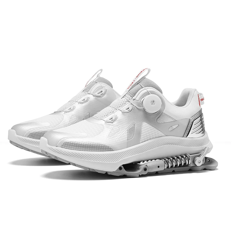 Children's White and Black Kangaroo Bounce Fitness Sneakers