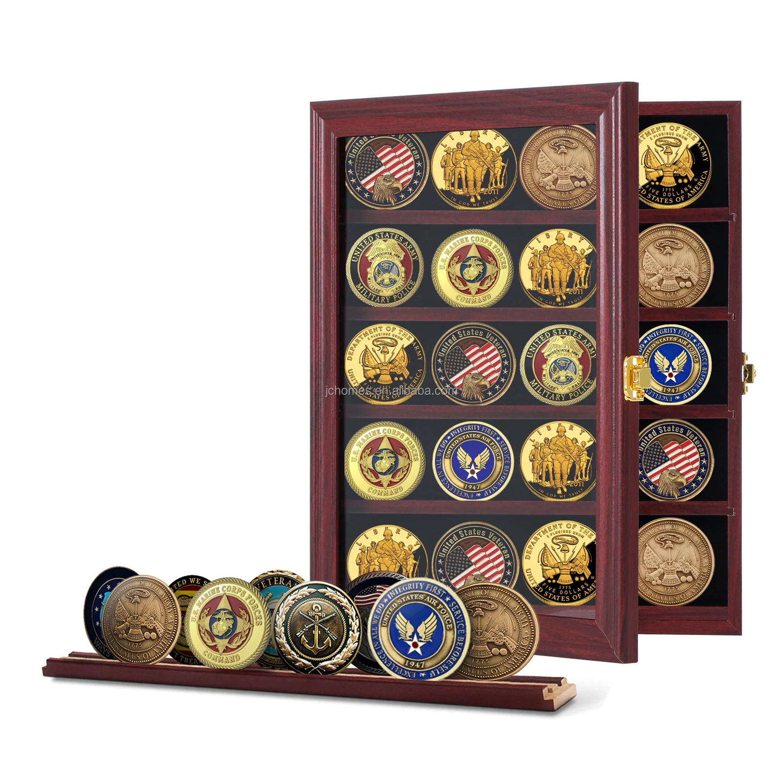 Challenge Coin Display Case Lockable Challenge Coin Wooden