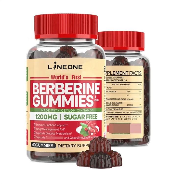 Private Label Berberine with Ceylon Cinnamon Gummies for metabolism gut health Weight loss Supplements Supports Immune system