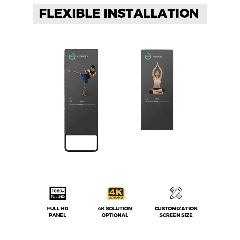 Home Gym Virtual Smart Workout Mirror, 32'' 43'' Inch Intelligent Touch ...