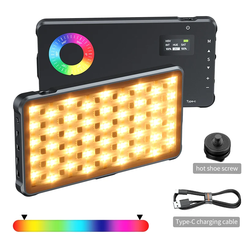 MAMEN Videography Lighting Kit with 4000mAh Battery Studio Light with 138 Pcs Lamp Beads RGB Streaming Light for Shoot