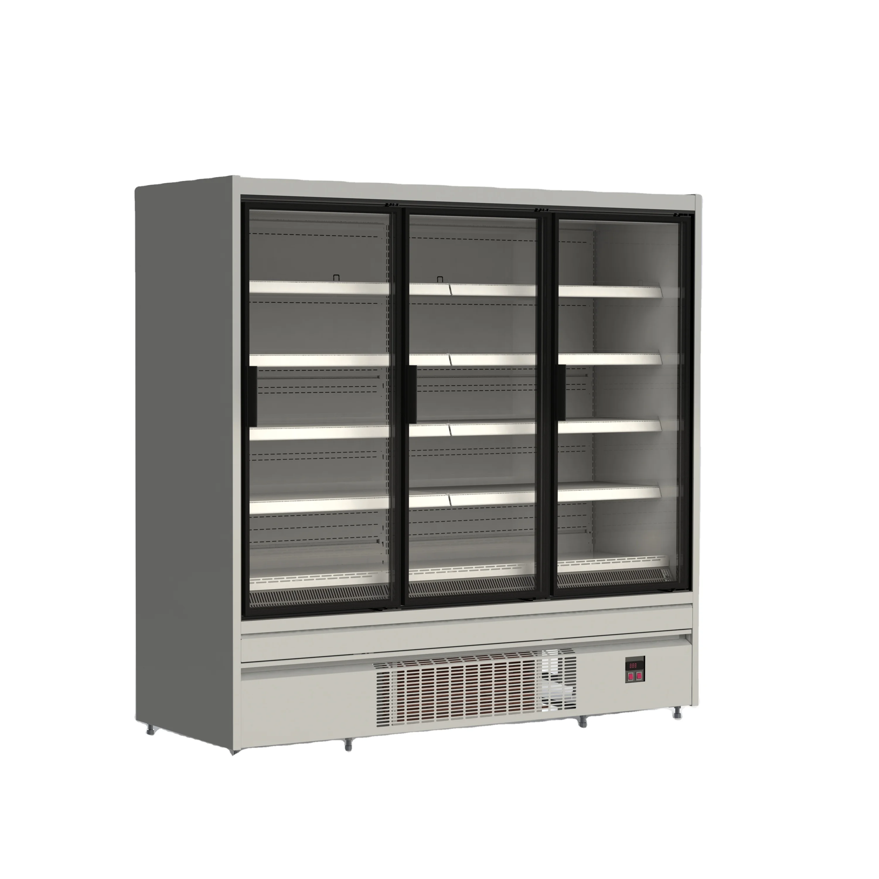 Commercial Multi Deck Refrigerator Vegetables Showcase Air-cooling Beverage Chiller Freezer