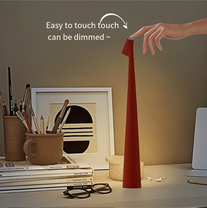 Led Table Lamp 3Levels Dimmable Wireless Led Desk Lamp Touch Night Light USB Rechargeable Touch Lamp for Room Study Office Bars