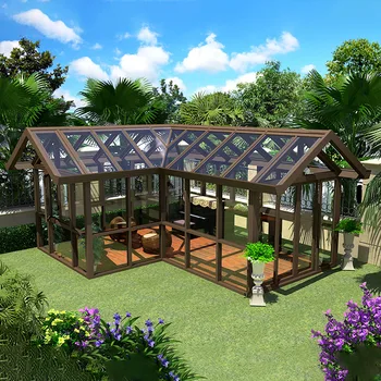Hot selling outdoor garden portable Detachable glass green house