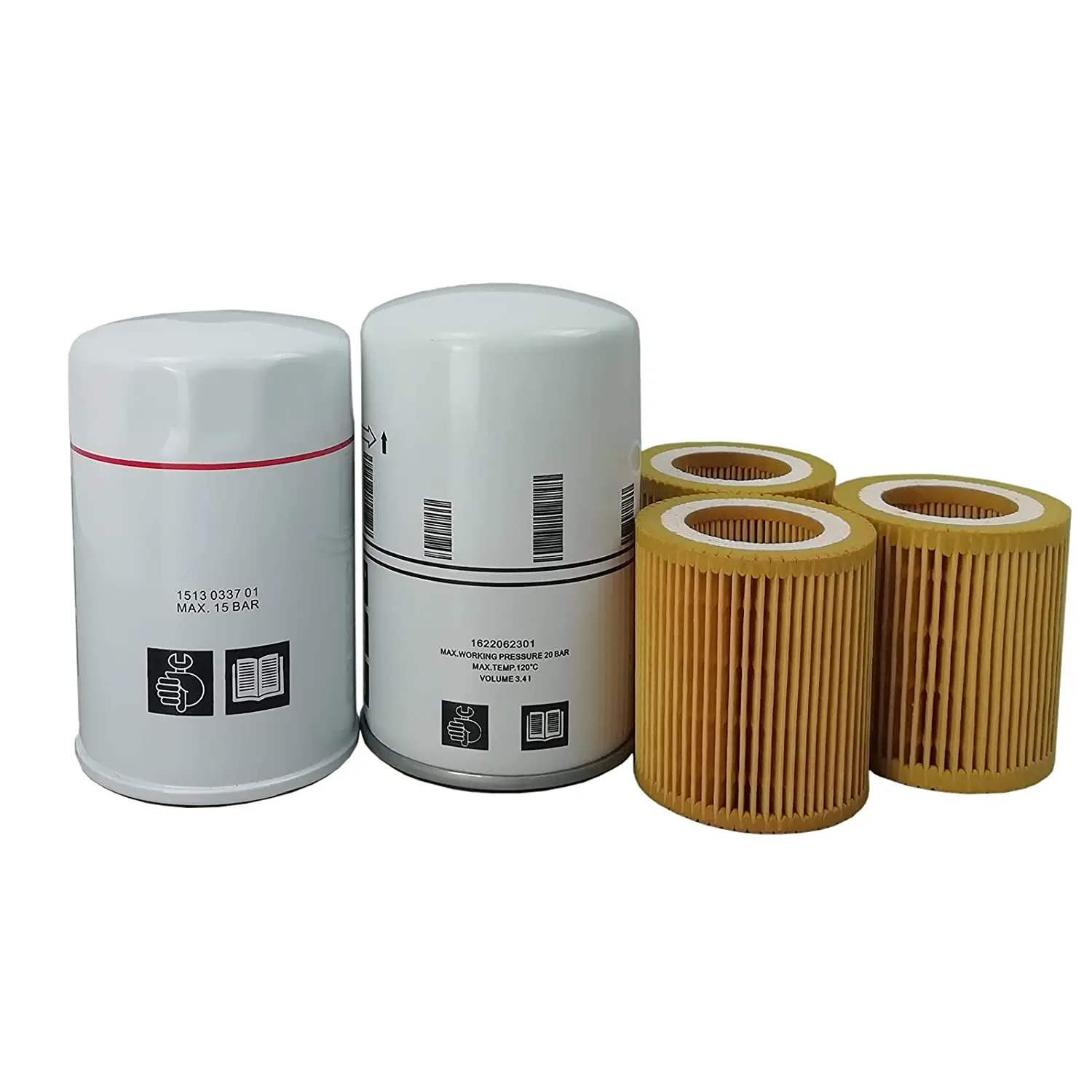 2901086501 Filter Kit Compatible with Atlas Copco Air Compressor Oil Separator 1622062301 Oil Filter 1513033701 Air Filter 16220