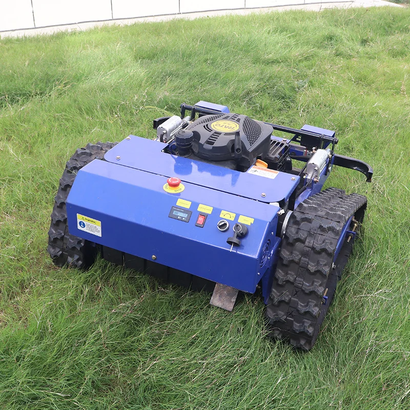 Customized Electric-start Remote Control Lawn Mower Mini Rc Robot Lawn Mower With Snow Plow Attachments