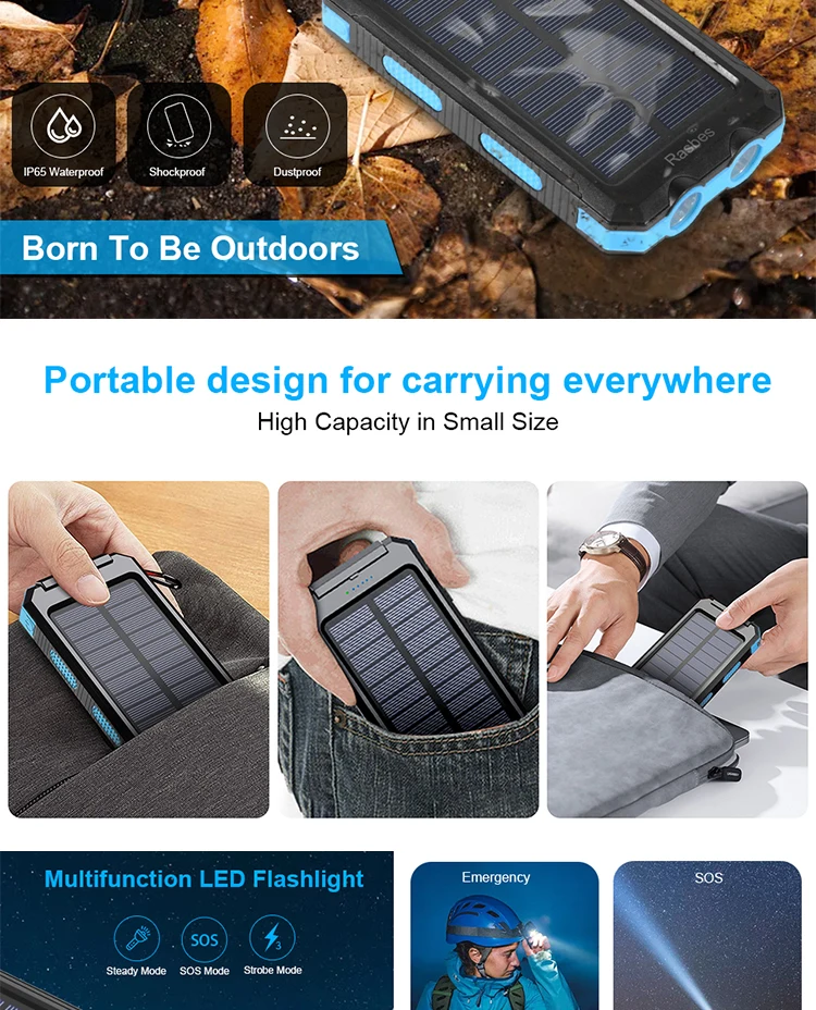 Factory Odm Oem 20000mah Solar Panel Phone Charger Battery Solar Cell