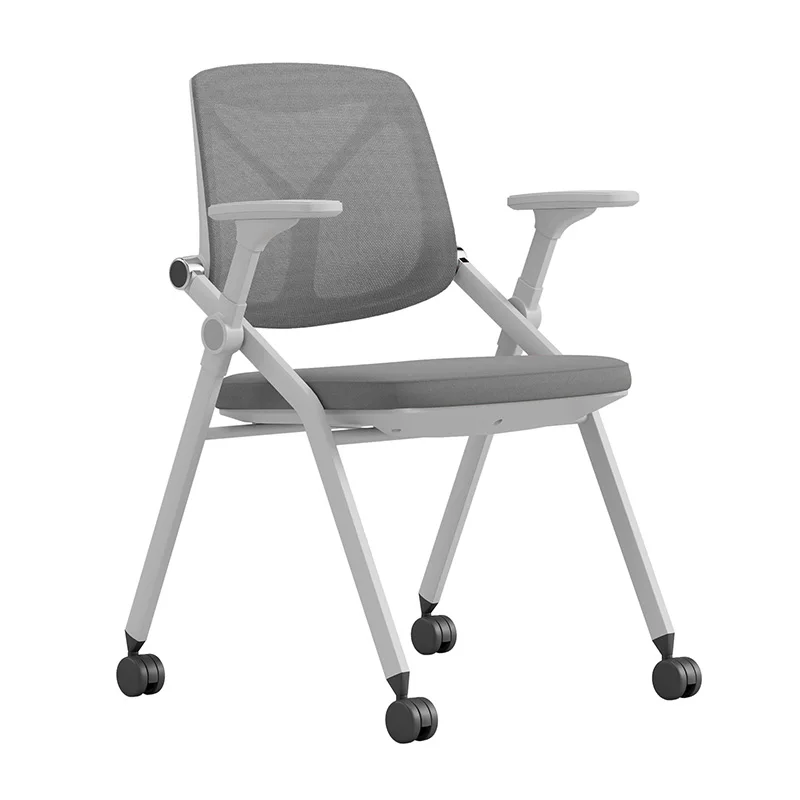 Steel Structure Meeting Conference Chair With Pad Mesh Staff Office Training Chair Without Wheels