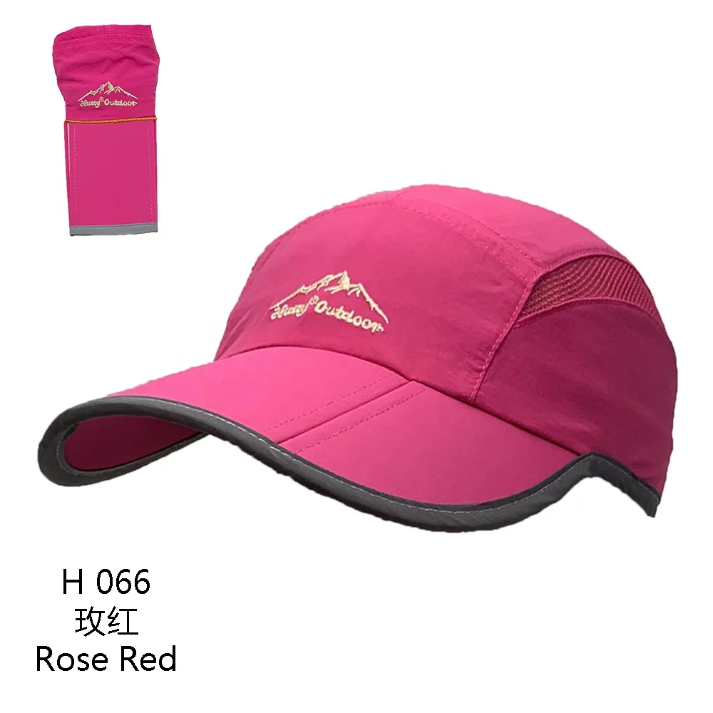 〽️Women Rose Red Reflective Folding Hat Design UPF 50+ Sun Protection Sport Hats Crimson Flower Gothic Foldable Sun Hats for Women Travel for  main image 4