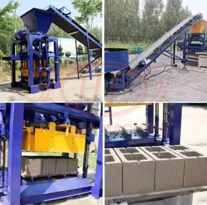 Automatic Hollow Block Tile Making Machinery for Small Business Idea Concrete Floor Price Hourdi QT4-26 Brick Moulding Machine