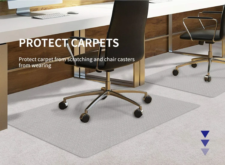 Heavy Duty Plastic Office Desk High Chair Mat For Carpet Glass Chair