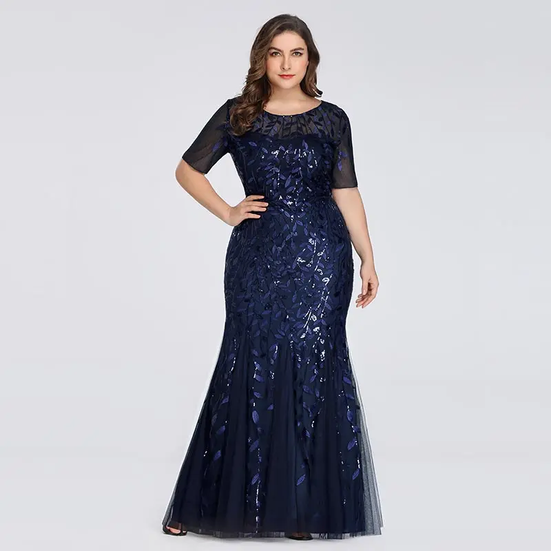 blue and gold plus size dress