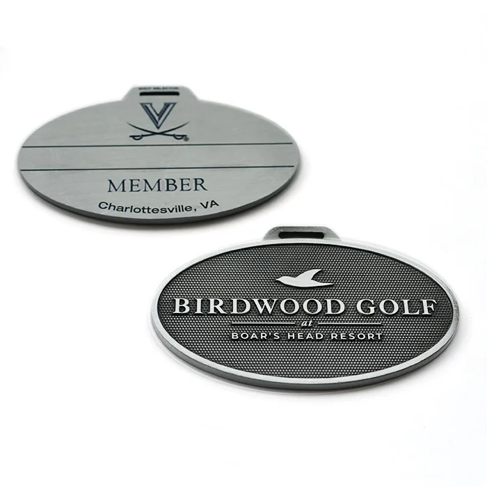 Factory Custom Metal Golf Course Club Bag Tag Golf Tournament Personalized Name Laser Engrave Tag Golf Bag Tag Custom