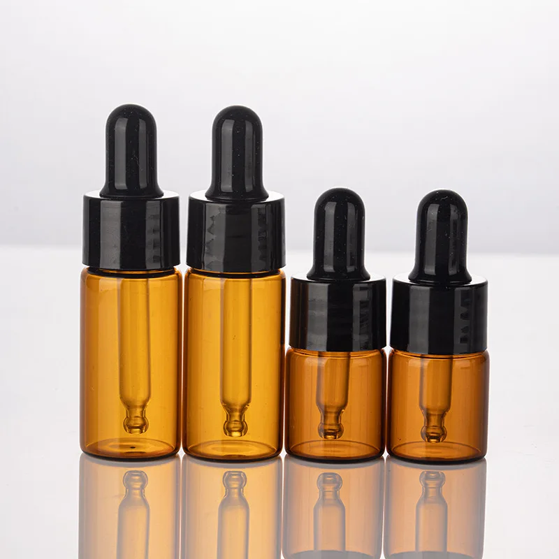 Factory Supplies 5ml 10ml 30ml PET Brown clear Glass Dropper Custom Oil Cosmetic Packaging Bottles