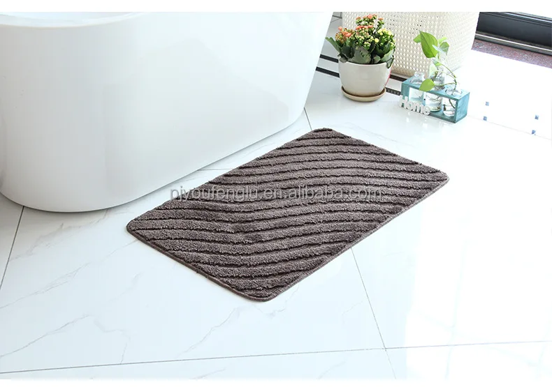 Quick-dry absorbent microfiber in stock 40*60 cm 50*80 get naked waterproof anti skid bathroom washable fluffy bath mats manufacture