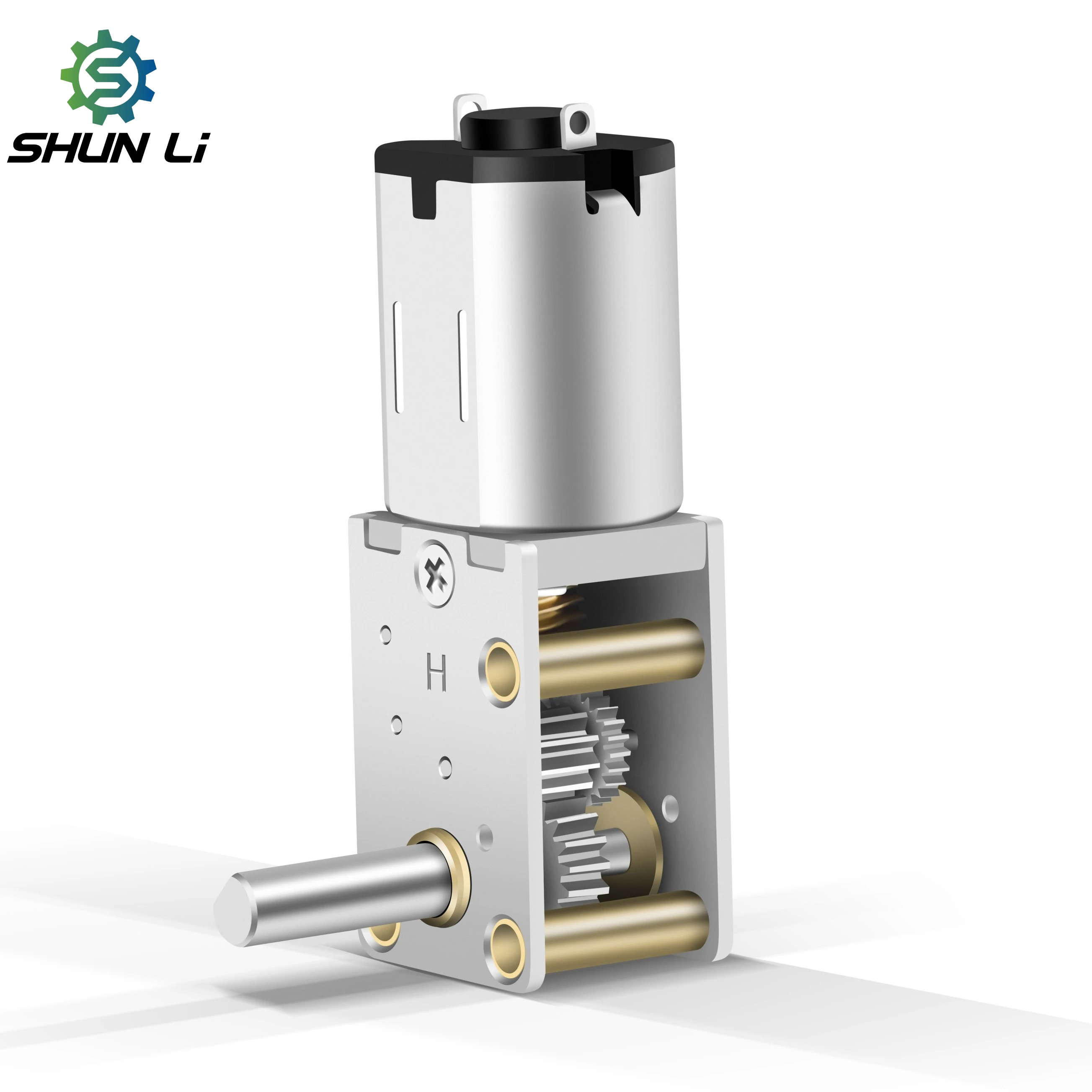 90 Degree Worm Gear Motor 6V 12V DC - D-Shaped Shaft, Drip-Proof