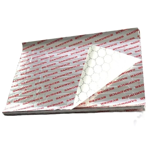 Factory Custom Printed Honeycomb Insulated Foil Sandwich Wrap Paper Sheets  - China Burger Foil Wrap, Hamburger Wrapping Paper