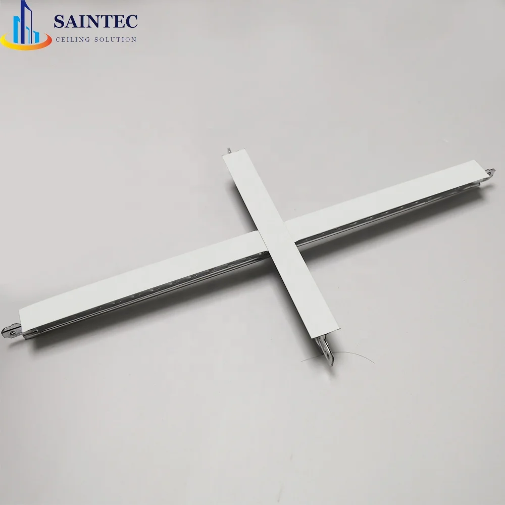High Strength Rustproof Galvanized Steel Suspension T-Bar Ceiling Grid More 5 Years Warranty ISO9001 Certified 0.18-0.5mm