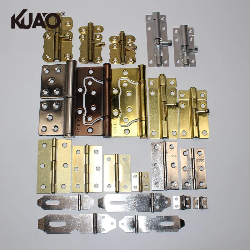 Assorted Metal Hardware Accessories Set Hinges Slide Bolts Fasteners for Home Office Installation Decor