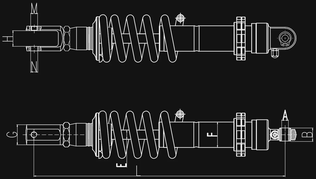 370mm 380mm 390mm 400mm Motorcycle Rear Shock Absorber Adjustable For
