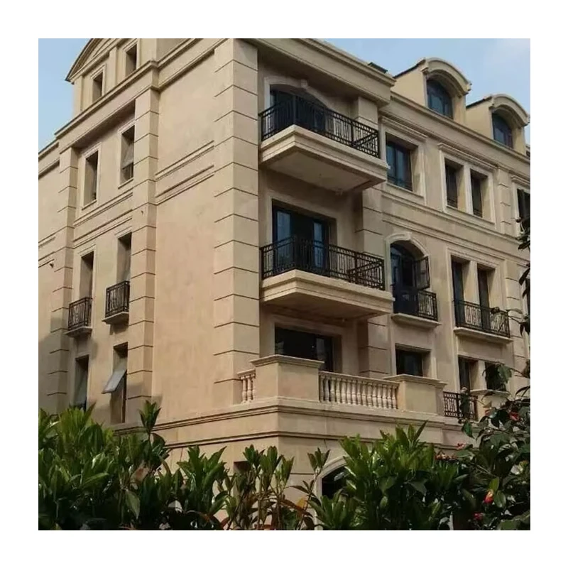 Популярен продукт в съвременен стил – германски бежов варовик за облицовка на външни стени, полирани и излъскани плочки за външно украсяване на жилища и вили